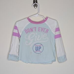Peek Don't Ever Give Up Baseball Shirt 2T